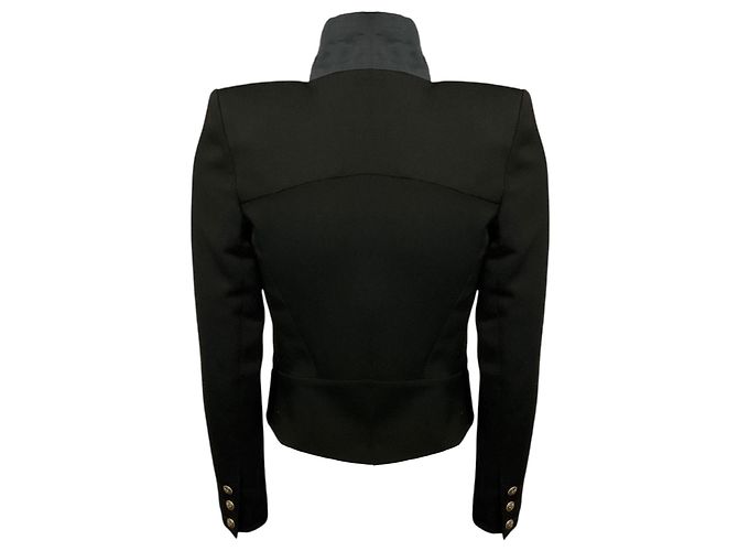 Blazer Balmain estruturado em lã e linho preto - vista 3