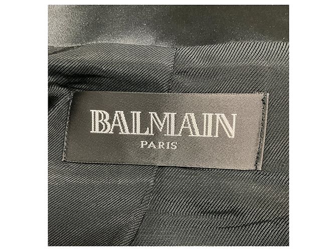 Blazer Balmain estruturado em lã e linho preto - vista 4