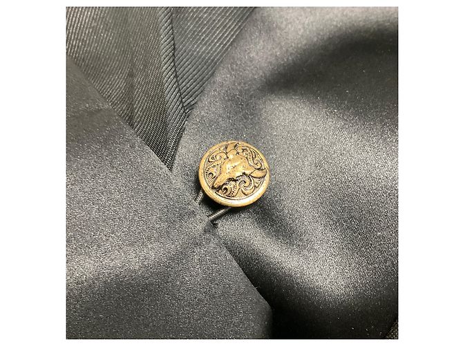 Blazer Balmain estruturado em lã e linho preto - vista 5