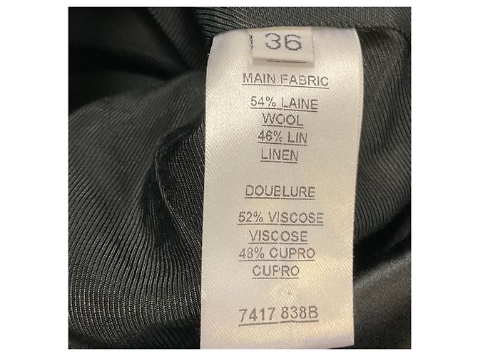 Blazer Balmain estruturado em lã e linho preto - vista 6