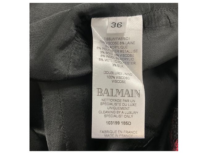 Balmain Mini-Cocktailkleid mit metallischem Animal-Print Rot / Schwarz - Ansicht 5