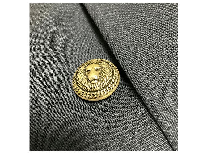 Balmain marineblauer zweireihiger Wollblazer mit silbernen Knöpfen - Ansicht 5