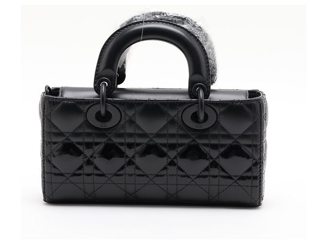 Dior  mala Lady D-Joy Small em pele de vitela e verniz Cannage com pega superior Black - vista 2