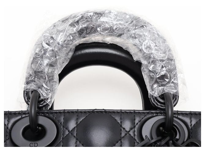 Dior  mala Lady D-Joy Small em pele de vitela e verniz Cannage com pega superior Black - vista 6