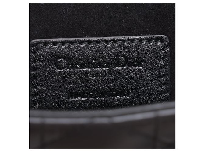Dior  mala Lady D-Joy Small em pele de vitela e verniz Cannage com pega superior Black - vista 10