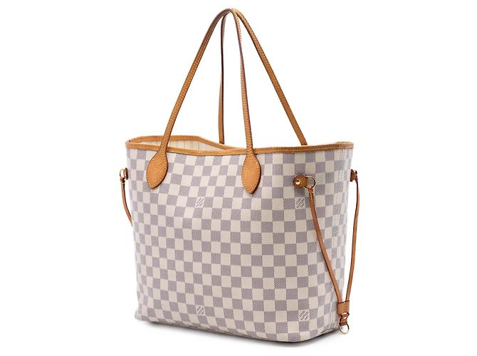 Borsa Tote Louis Vuitton Neverfull MM Damier Azur Bianca - vista 2