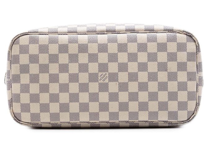 Borsa Tote Louis Vuitton Neverfull MM Damier Azur Bianca - vista 3