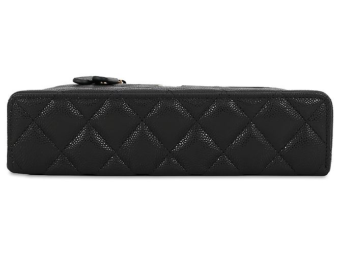 Mini Vanity Case Chanel CC Acolchado en Cuero Caviar Negro con Cadena - vista 3