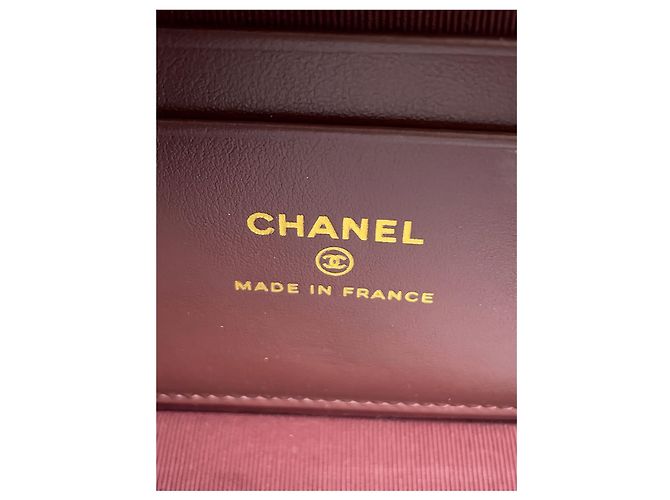 Mini Vanity Case Chanel CC Acolchado en Cuero Caviar Negro con Cadena - vista 5