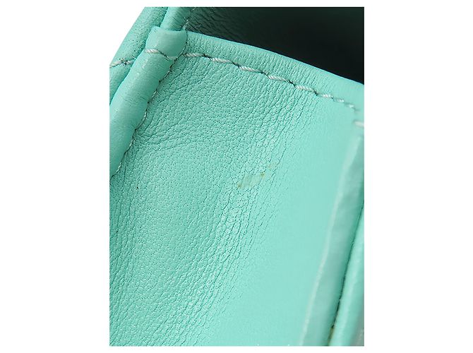 Borsa Chanel Mini Quilted Lambskin con manico superiore e catena, Verde - vista 10