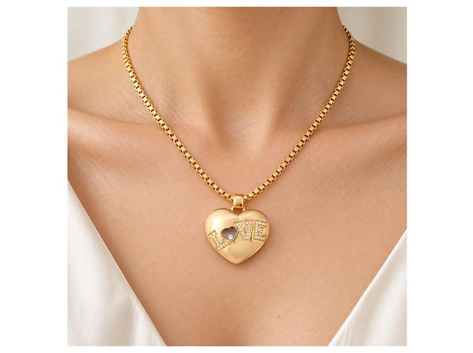 Colgante Chopard Happy Diamonds Love Oro 750/18K Brillantes Corazón Lujo 43cm - vista 3