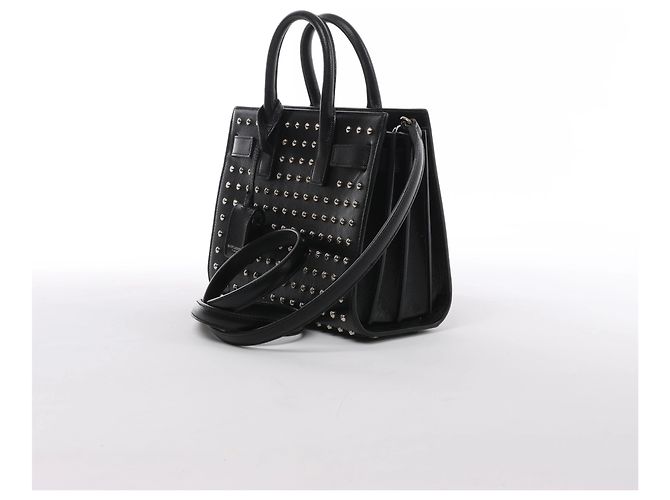 Autre Marque Saint Laurent Paris Sac de Jour Leather x Studs 2Way Handbag in Black 347545 - vista 2