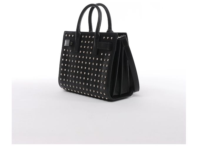 Autre Marque Saint Laurent Paris Sac de Jour Leather x Studs 2Way Handbag in Black 347545 - vista 3