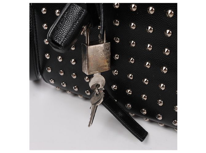 Autre Marque Saint Laurent Paris Sac de Jour Leather x Studs 2Way Handbag in Black 347545 - vista 6