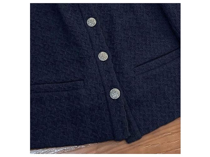Chaqueta Chanel de lana azul marino talla 38 - vista 4