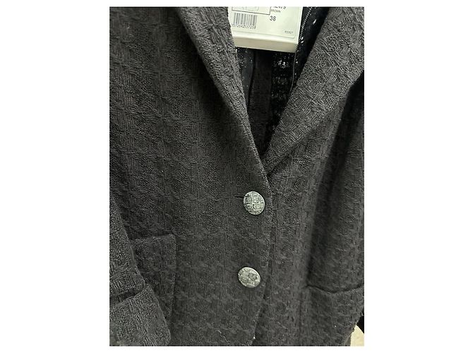Chanel Wolljacke mit Schneeflocken Strickkragen Größe 38 - Ansicht 3