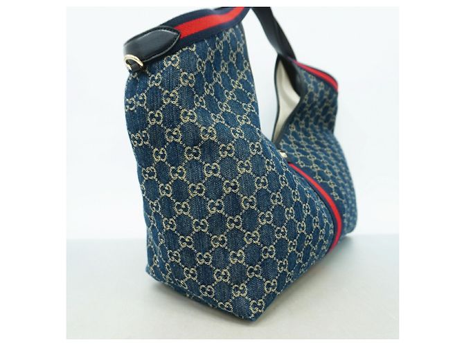Bolso Tote Gucci de denim azul marino - vista 2
