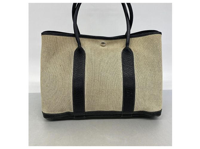 Hermès Bolso Tote Hermes Garden PM Boldic Toile H Negro - vista 11