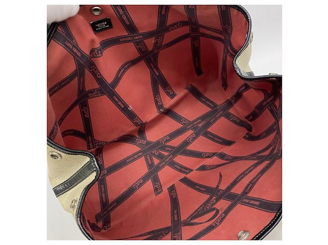 Hermès Bolso Tote Hermes Garden PM Boldic Toile H Negro - vista 4