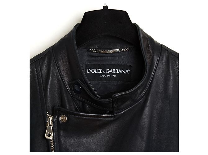 Dolce & Gabbana Perfecto Leder Bikerjacke Schwarz - Ansicht 3