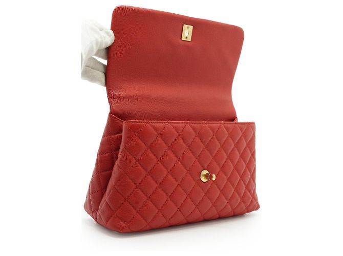 Chanel Bolsa Pequena Coco Handle em Caviar Matelassé - vista 12