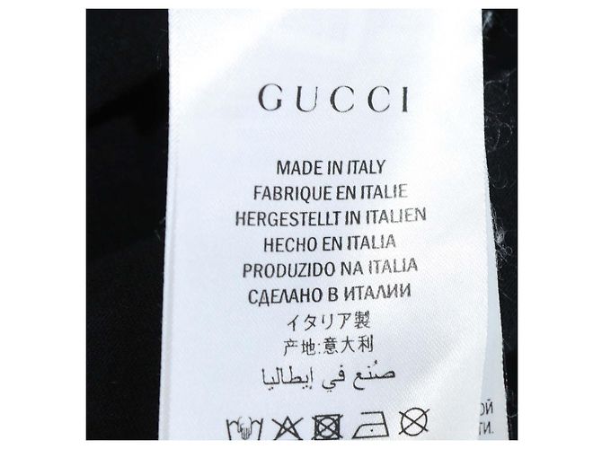 T-shirt Gucci girocollo in cotone nero con stampa logo e effetto distressed - vista 6