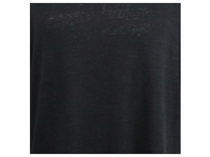 Gucci T-Shirt mit Rundhalsausschnitt aus schwarzem Leinen und Interlocking G-Patch - Ansicht 4