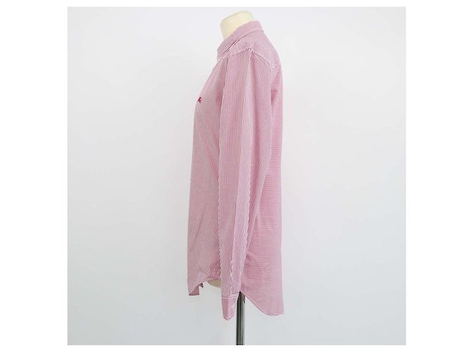 Camisa Burberry Brit de manga comprida em algodão riscado vermelho - vista 2