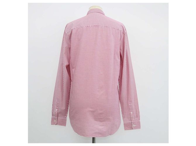 Camisa Burberry Brit de manga comprida em algodão riscado vermelho - vista 3