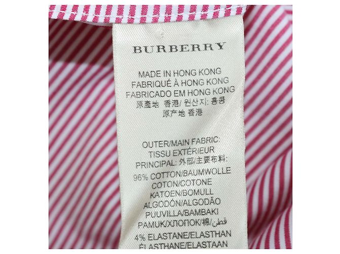 Camisa Burberry Brit de manga comprida em algodão riscado vermelho - vista 6
