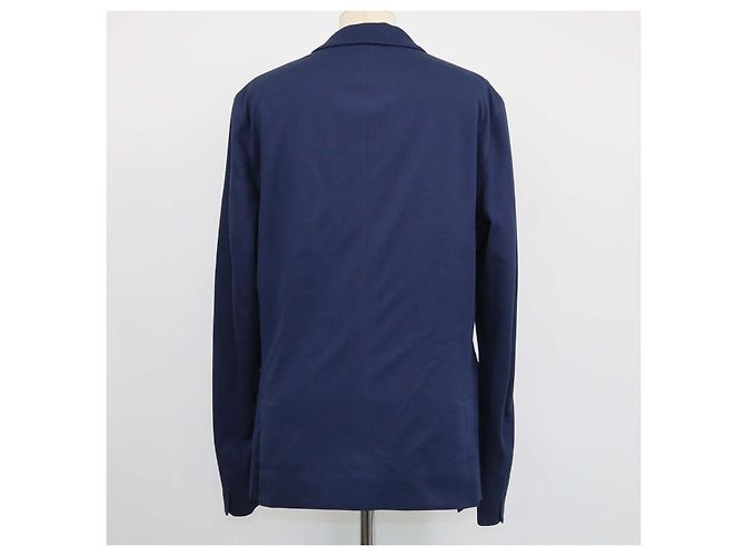Blazer Burberry bleu marine en coton à boutonnage simple - vue 3