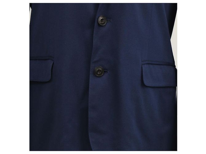 Blazer Burberry bleu marine en coton à boutonnage simple - vue 4