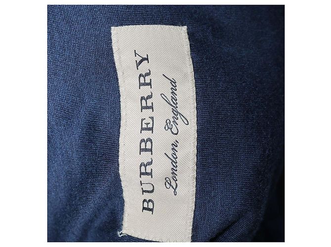Blazer Burberry bleu marine en coton à boutonnage simple - vue 5