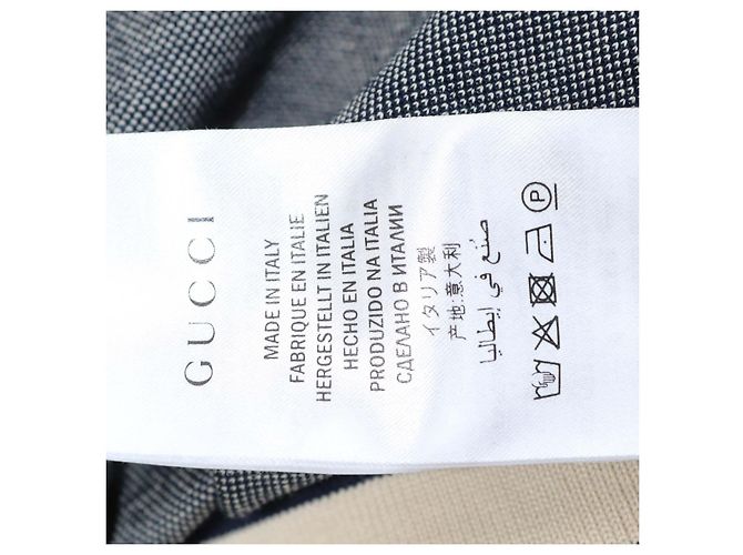 Giacca track Gucci in jacquard GG in cotone blu navy - vista 6