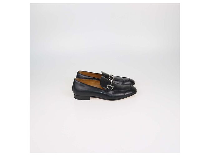 Mocassini Horsebit Gucci in pelle lucida nera - vista 3