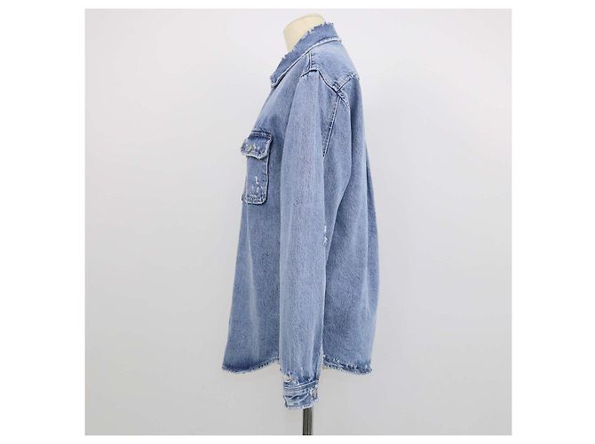 Autre Marque Chaqueta Frame de denim azul distressed - vista 2