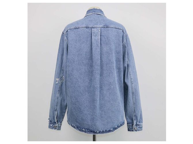 Autre Marque Chaqueta Frame de denim azul distressed - vista 3