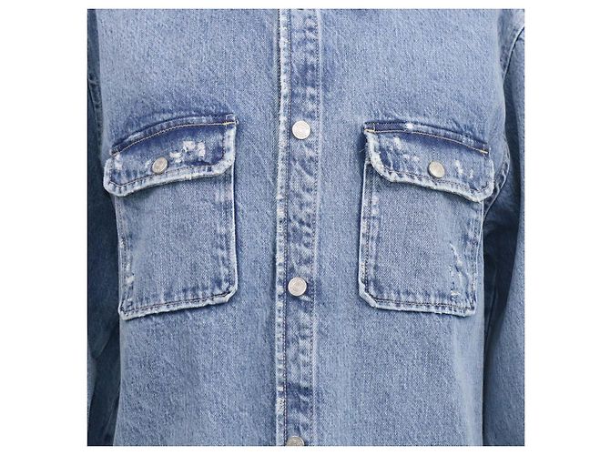Autre Marque Chaqueta Frame de denim azul distressed - vista 4