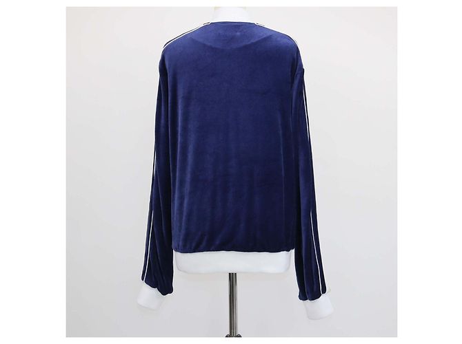 Giacca tuta in velluto Laurel blu navy e bianca Casablanca - vista 3