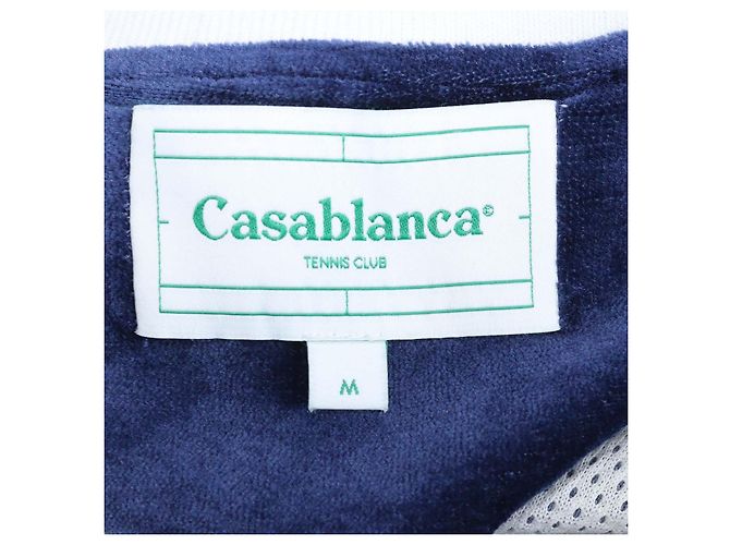Giacca tuta in velluto Laurel blu navy e bianca Casablanca - vista 5