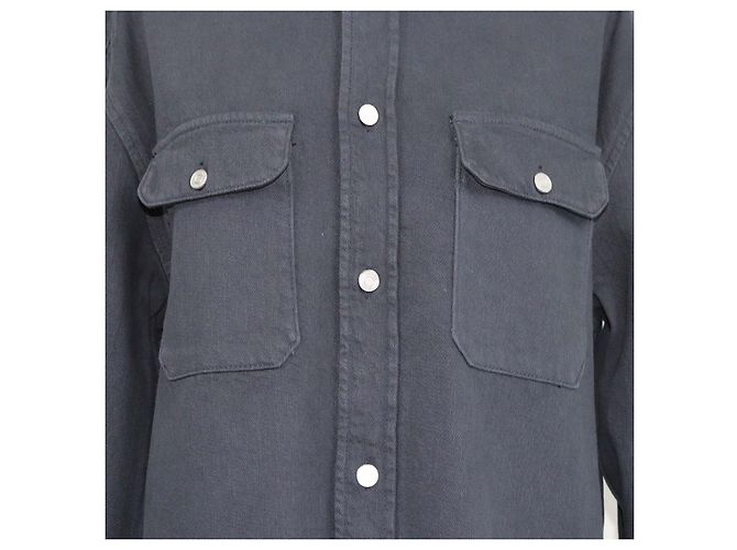 Autre Marque Frame Black Cotton Long Sleeve Overshirt - view 4