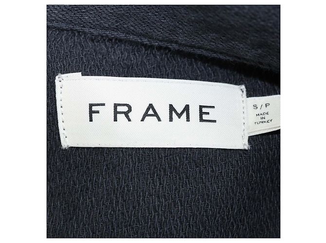 Autre Marque Frame Black Cotton Long Sleeve Overshirt - view 5