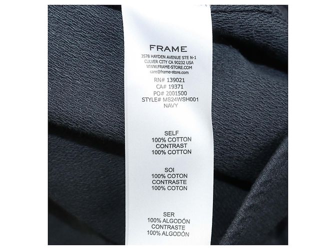 Autre Marque Frame Black Cotton Long Sleeve Overshirt - view 6