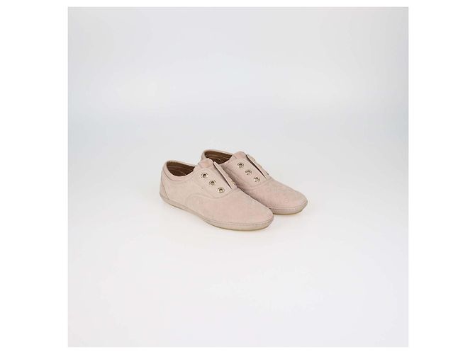 Sneakers Popincourt Louis Vuitton in nubuck Monogram rosa cipria - vista 2