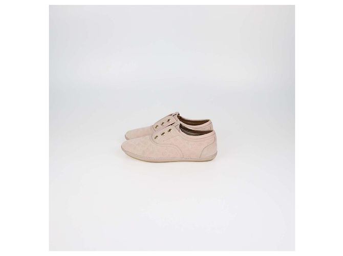 Sneakers Popincourt Louis Vuitton in nubuck Monogram rosa cipria - vista 4