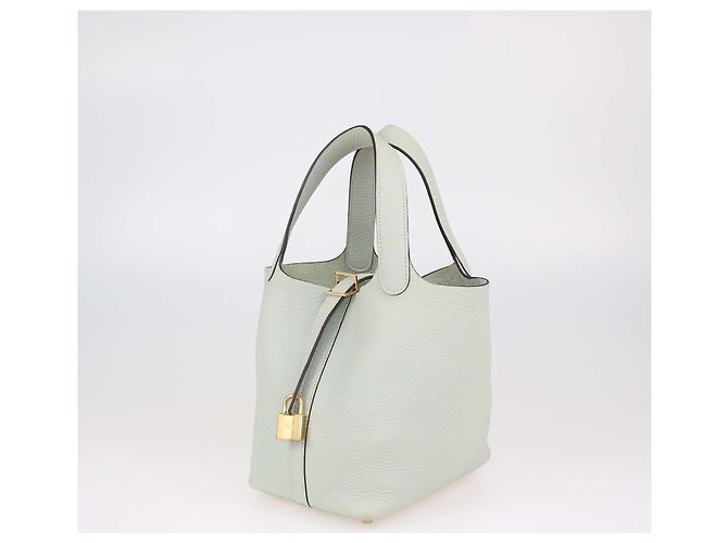 Hermès Bolso Hermes Picotin Lock 18 en piel Clemence Gris Neve - vista 2