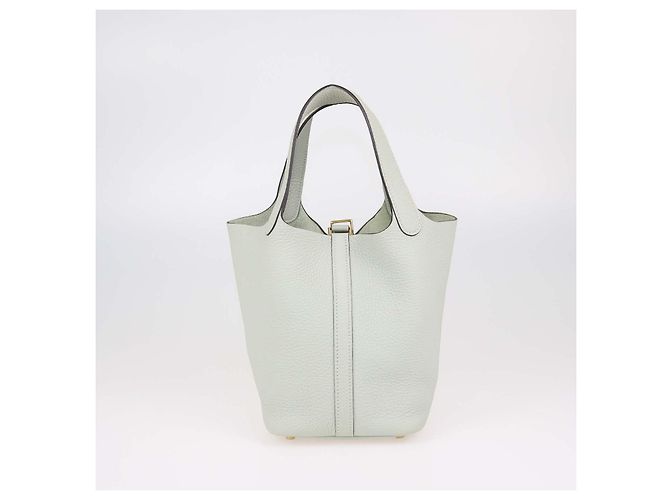Hermès Bolso Hermes Picotin Lock 18 en piel Clemence Gris Neve - vista 3
