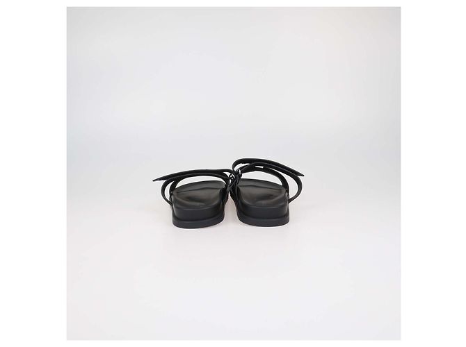 Hermès Hermes Chypre Sandalen aus schwarzem Leder - Ansicht 5