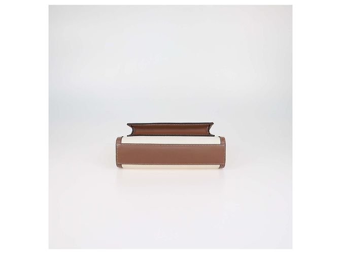 Borsa Mini Pocket Burberry Marrone, Beige in Tela e Pelle - vista 4