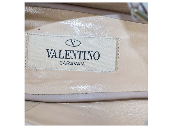 Valentino Beige Quilted Leather Rockstud Ankle Strap Cap Toe Pumps - view 6